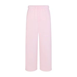 Skims Pink Cotton Fleece Straight Leg Sweatpants